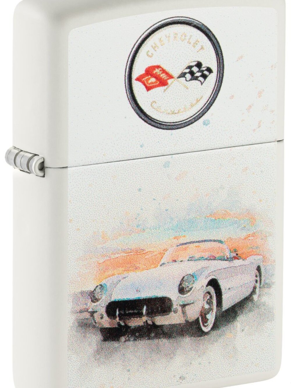 Sharp White Classic Corvette  B   Zippo Lighter